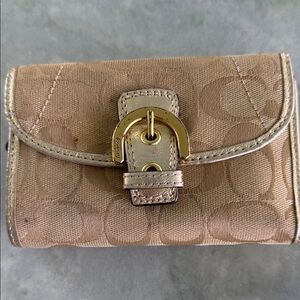 Coach Beige Signature Buckle Wallet